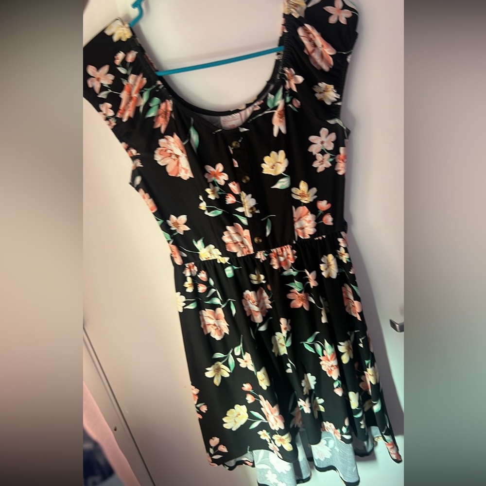 Floral Black Dress